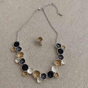 Flower necklace and earring set. Both casual and dressy!